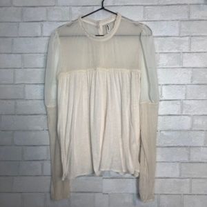 Free People Puff Sleeve Victorian Prarie Top M